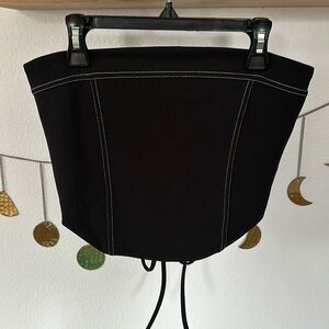Black tube top with white stitching!!